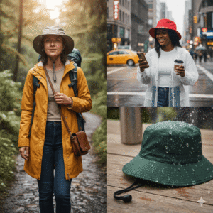 lightweight packable waterproof bucket hat for women travel