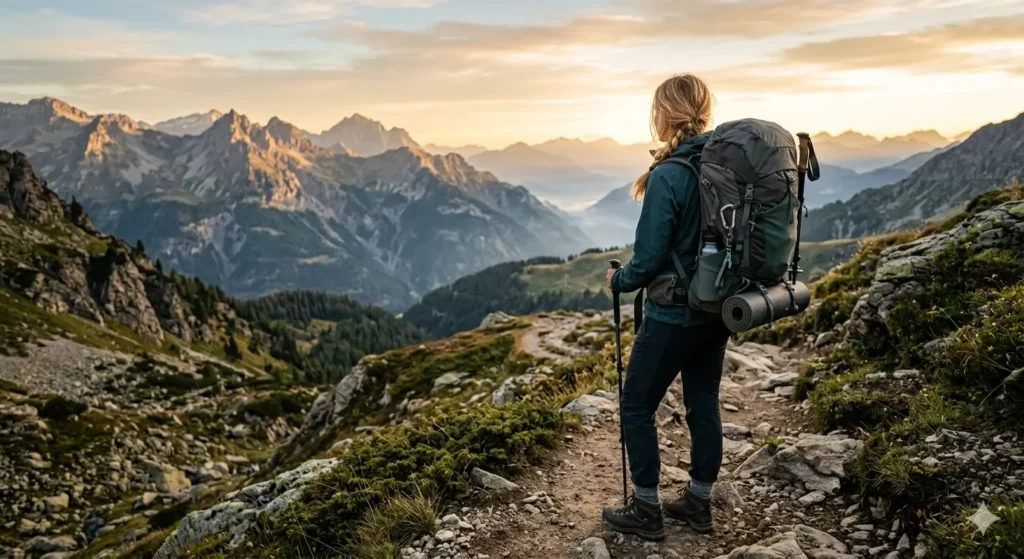 best hiking backpack for women on mountain trail