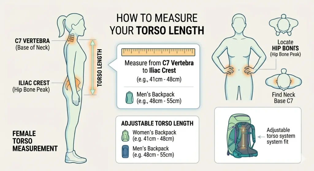 how to measure torso length for hiking backpack