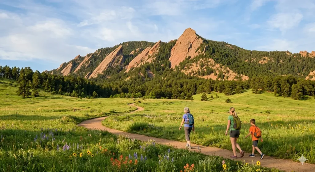 Flatiron hiking trails at Chautauqua Park Boulder Colorado