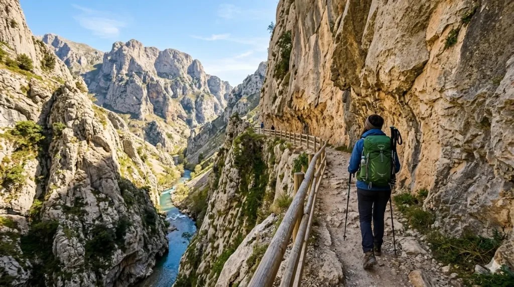 Cares Gorge hiking trail in Picos de Europa Spain