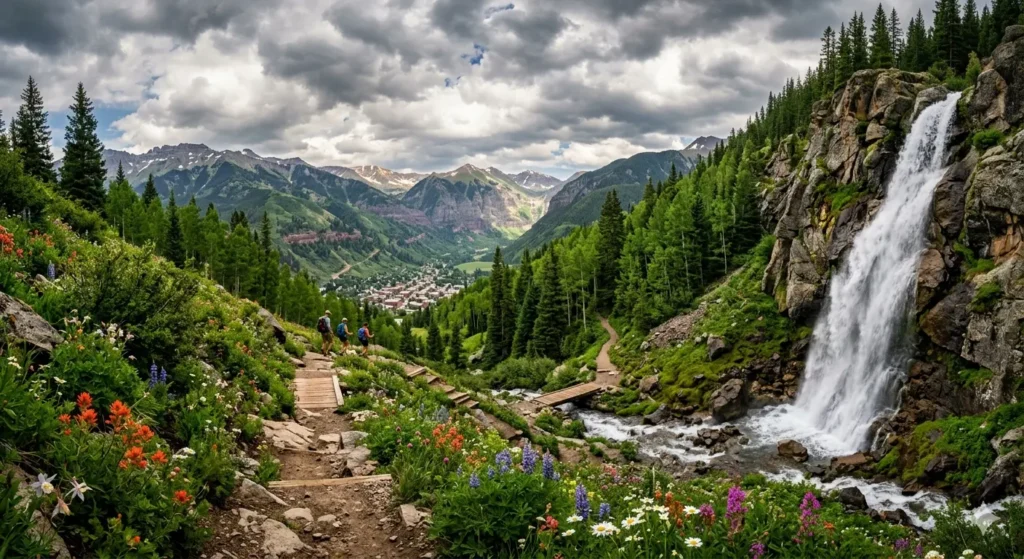 Scenic hiking trails near Telluride Colorado mountains